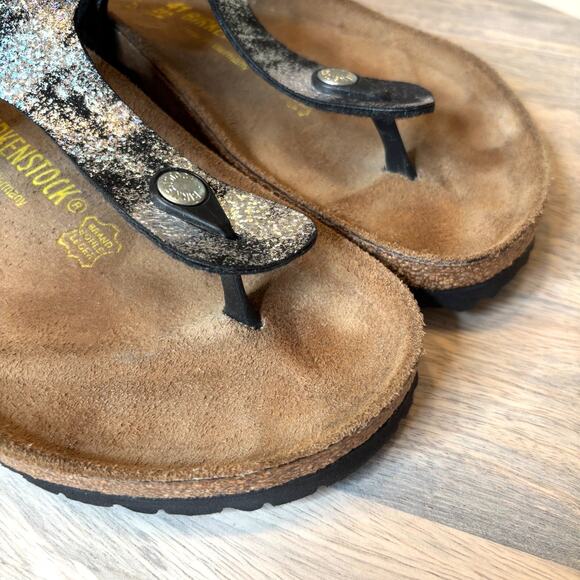 Birkenstock Birks Gizeh Black Birko-Flor Thong Sandals Shoes US Size 10 - Picture 6 of 12